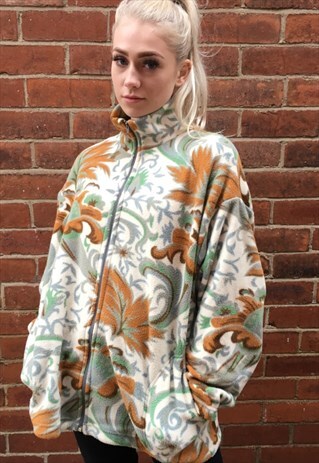 VINTAGE LEAF FLEECE JUMPER WINTER JACKET