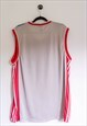 VINTAGE ADIDAS BLUE & RED BASKETBALL JERSEY V-NECK VEST