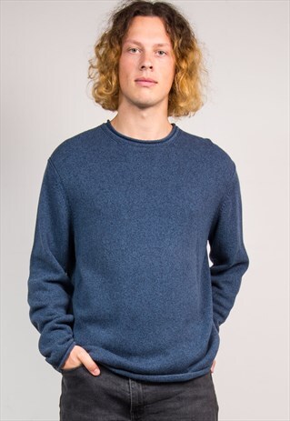 VINTAGE 90'S BLUE KNIT TOMMY HILFIGER JUMPER