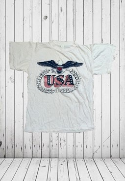 Vintage white USA Eagle tshirt 