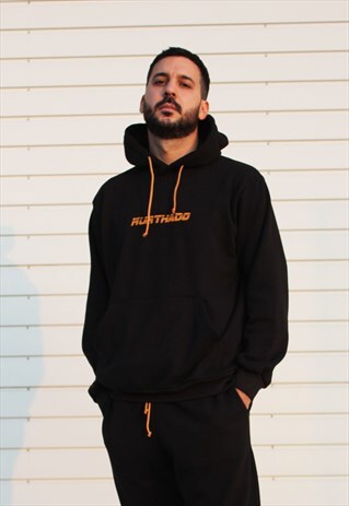 HANDMADE HOODIE IN BLACK WITH EMBROIDERED LOGO