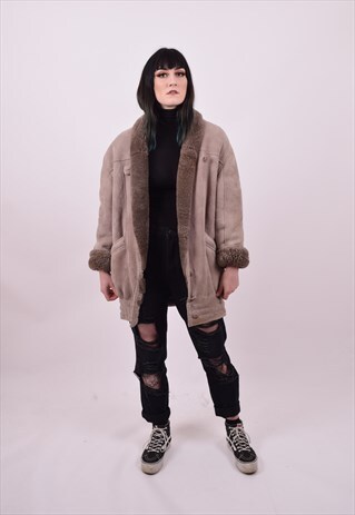 VINTAGE 70'S OVERSIZED SHEARLING SHEEPSKIN COAT SIZE LARGE
