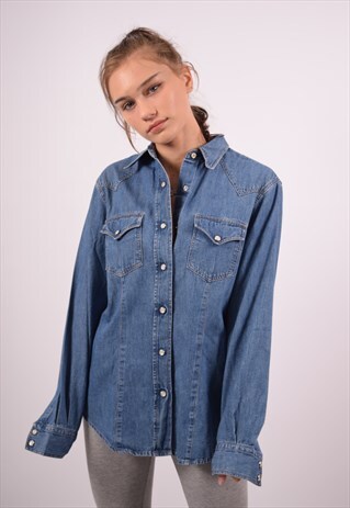 VINTAGE BENETTON DENIM SHIRT BLUE