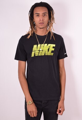 NIKE MENS VINTAGE T-SHIRT TOP LARGE BLACK 90S