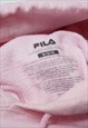 VINTAGE FILA SPELLOUT PINK HOODIE MENS