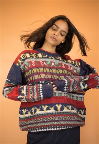 VINTAGE 90S ABSTRACT PATTERN JUMPER