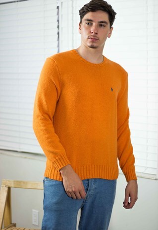 VINTAGE POLO RALPH LAUREN SWEATER JUMPER LOGO 90S L 19.9