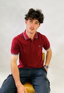 Vintage Size M Fred Perry Polo in Red