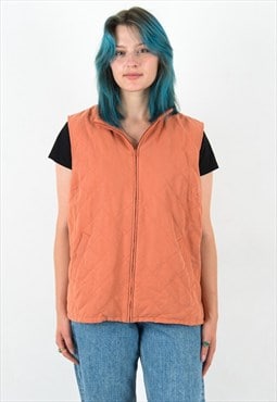 Women's XL Fleece Pastel Waistcoat Gilet Zipper Vest Quilted