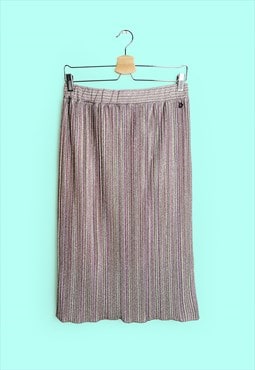 90's Y2K DIXIE Accordion Pleats Lurex Glitter Skirt