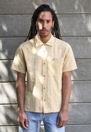 90'S VINTAGE CROCODILE YELLOW COTTON SUMMER SHIRT