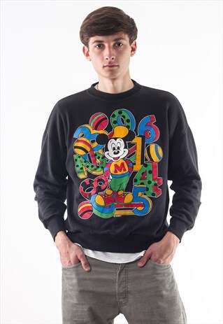 VINTAGE MICKEY MOUSE DISNEY CREW NECK 90S BLACK