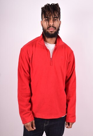 STARTER MENS VINTAGE FLEECE JUMPER LARGE RED 90'S