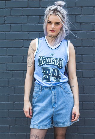 DOUBLE SIDED SLEEVELESS BASKETBALL JERSEY (BLUE/ WHITE)