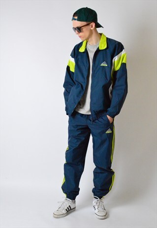 VINTAGE 90S GREENISH BLUE SPORTS SHELL TRACKSUIT SET