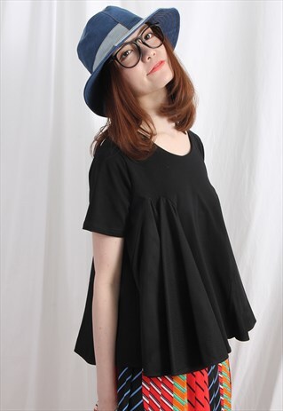 (KOREAN) MESH INSERT JERSEY TOP BLACK