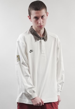 VINTAGE 90'S NIKE CONTRAST COLLAR POLO SWEATER
