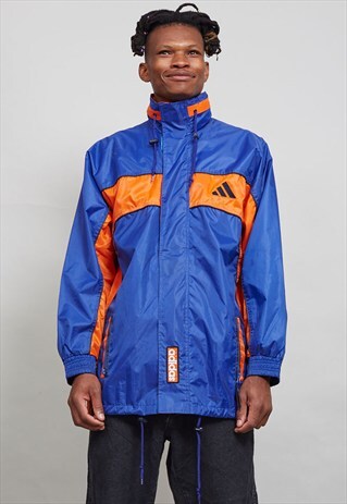 VINTAGE 90S ORANGE AND BLUE ADIDAS SPORTS JACKET