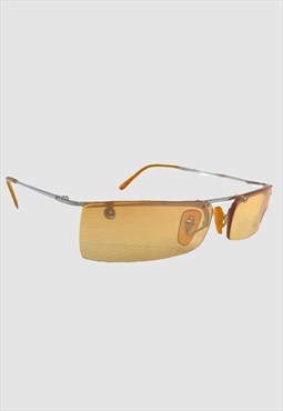 Y2k Sunglasses Rimless Vintage Narrow Rectangle Deadstock