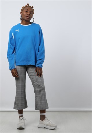 VINTAGE PUMA MEDIUM BLUE LOGO SWEATSHIRT