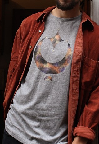 HANDPAINTED UNISEX GREY MOON TSHIRT