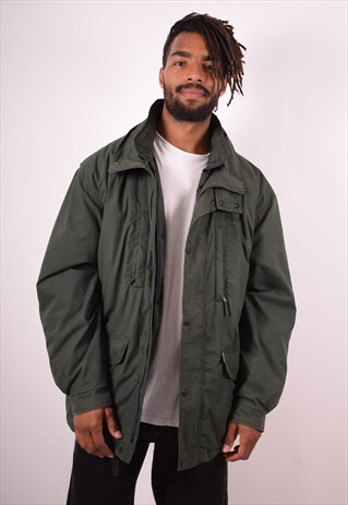 FILA MENS VINTAGE WINDBREAKER JACKET LARGE GREEN 90S
