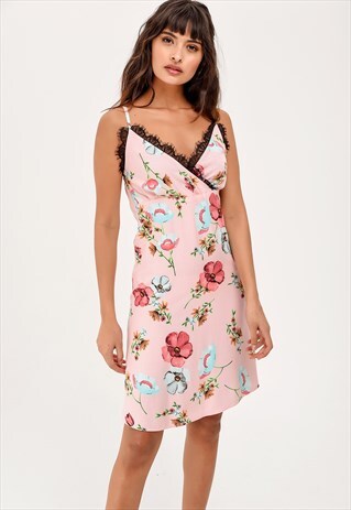 PINK FLORAL MINI DRESS