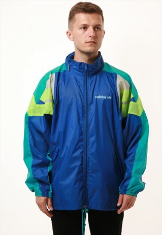 90S VINTAGE ADIDAS WATERPROOF OLDSCHOOL HOODED JACKET 13850
