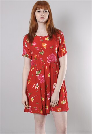 VINTAGE 90S FLORAL PATTERNED HIGH WAISTED CULOTTE PLAYSUIT