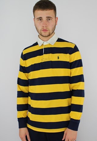 RALPH LAUREN STRIPED LS RUGBY POLO SHIRT