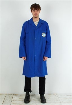 Vintage French Worker S Jacket Coat Blue De Travail EU 48