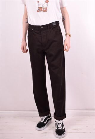 VERSACE MENS VINTAGE JEANS W36 L32 BLACK STRIPES 90S