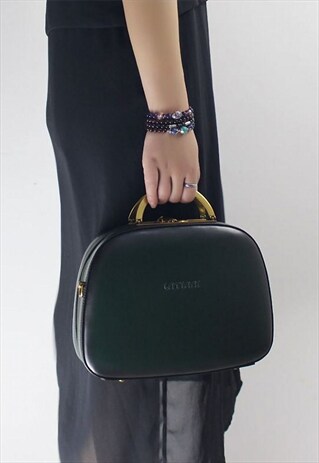 VINTAGE STYLE LEATHER HANDBAG SHOULDER BAG GREEN