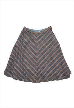Vintage striped a-line midi skirt
