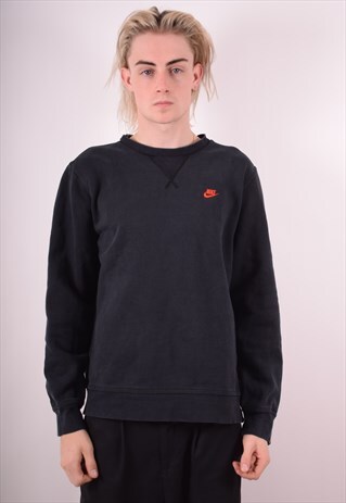 NIKE MENS VINTAGE SWEATSHIRT JUMPER LARGE BLACK 90S
