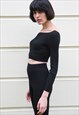 OFF SHOULDER CROPPED KNITTED TOP AND LEGGINGS SUITS SET
