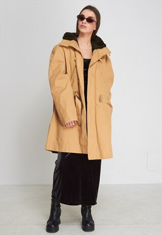 VINTAGE BEIGE MELKA SHERPA WINTER PARKA COAT