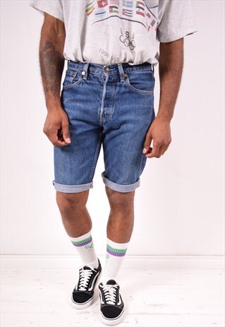 LEVI'S 582 MENS VINTAGE SHORTS W30 BLUE 90S