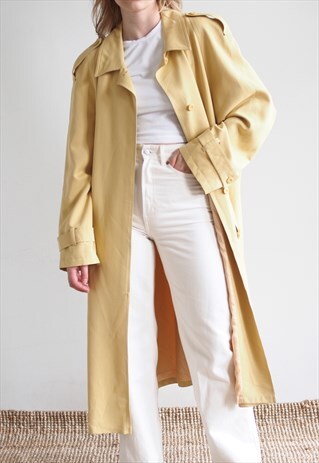 Vintage Pale Yellow Trench Coat