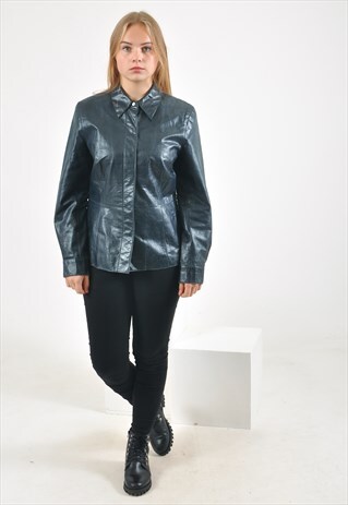 VINTAGE REAL LEATHER JACKET IN BLACK