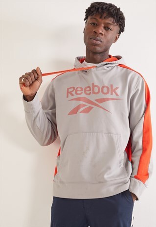VINTAGE REEBOK HOODIE SILVER