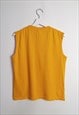  VINTAGE Y2K NIKE T-SHIRT TANK TOP VEST YELLOW SWOOSH LOGO