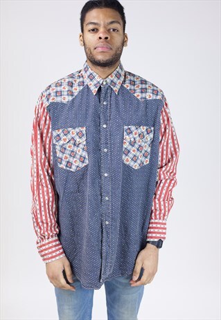 VINTAGE 90S PATCHWORK SHIRT