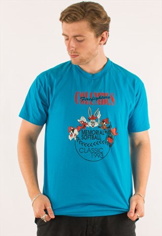 VINTAGE 1993 BLUE LOONEY TUNES T-SHIRT TEE
