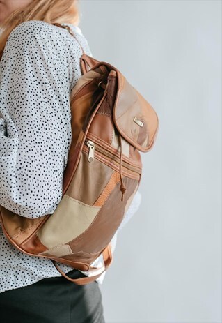 VINTAGE 90S GRUNGE PATCHWORK BACKPACK