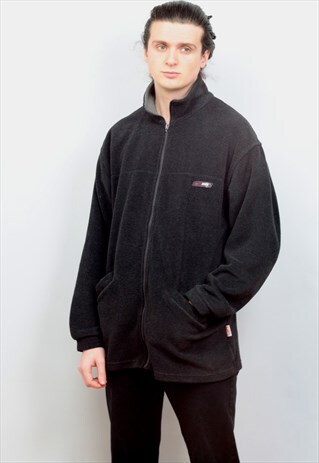 1990'S VINTAGE NIKE FLEECE JACKET IN BLACK