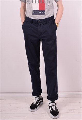POLO RALPH LAUREN MENS VINTAGE TROUSERS W33 L32 NAVY BLUE 90