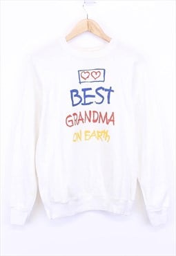 Vintage Tultex Best Grandma Sweatshirt White Spell Out Print