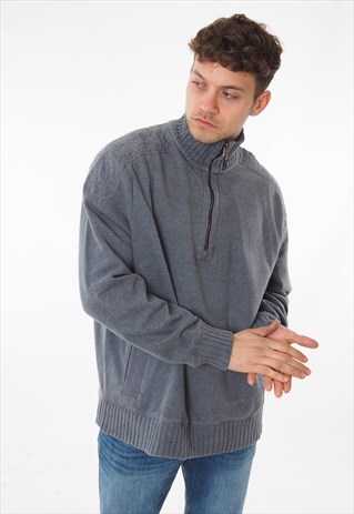 VINTAGE CALVIN KLEIN 1/4 ZIP SWEATSHIRT GREY