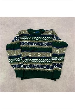 Vintage abstract knitted jumper Women's L